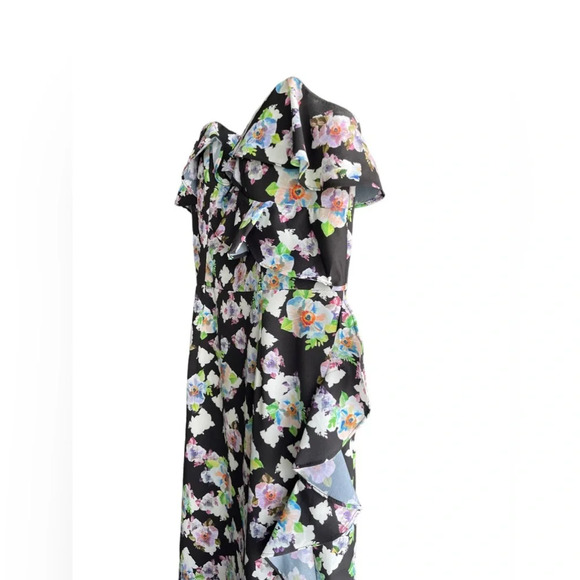 AIDAN MATTOX Strapless High Low Floral Wedding Gown Size 2 - Picture 15 of 16